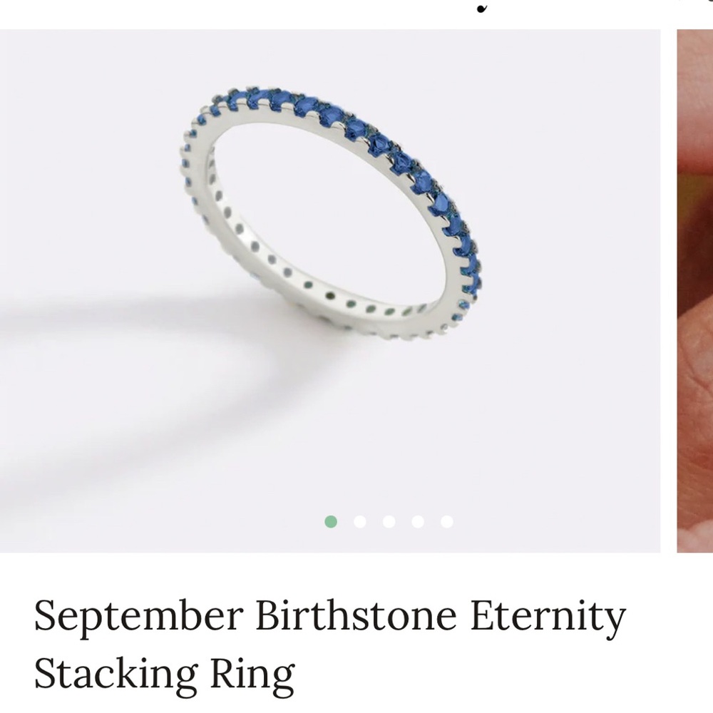 September Blue Sapphire Eternity Stacking Ring